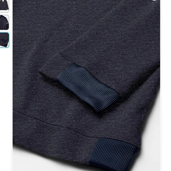 NWT adidas Men's Heathered Layering Sweatshirt, collegiate navy, 2XL, 1/4 zip - Picture 3 of 3